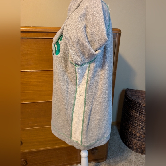 GREEN BAY PACKER Wms Metallic Green Logo Sweatshirt Raw Edges XL - Picture 5 of 13